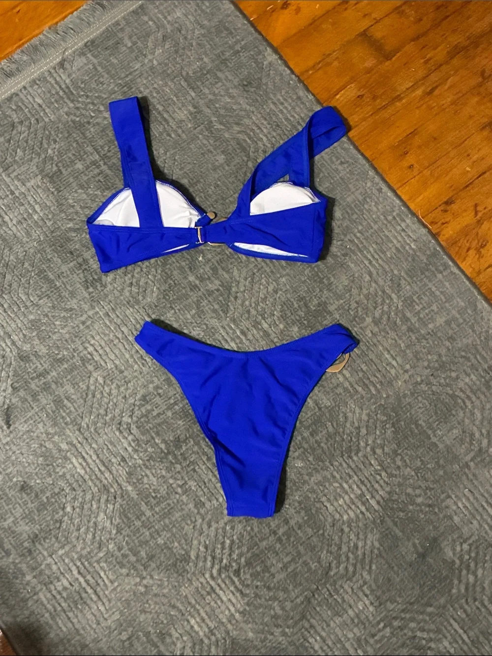 Soly Hux highcut Blue Women’s Two-Piece Bikini Set with Gold Accent